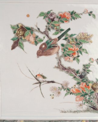 图片[2]-Five-colored plus gold flower and bird picture octagonal flowerpot-China Archive